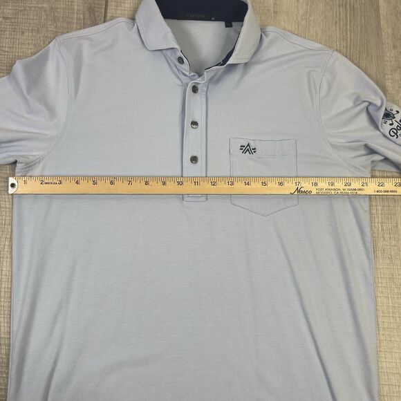 Greyson Polo Shirt Mens Medium Powder Blue Golf Palmetto Performance READ N - Picture 8 of 11